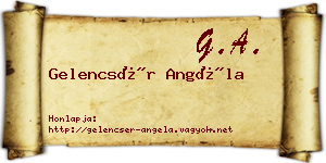 Gelencsér Angéla névjegykártya